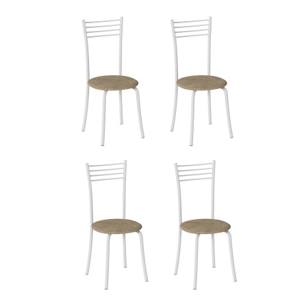 Комплект стульев Кассия (4 шт), белый велюр бежевый