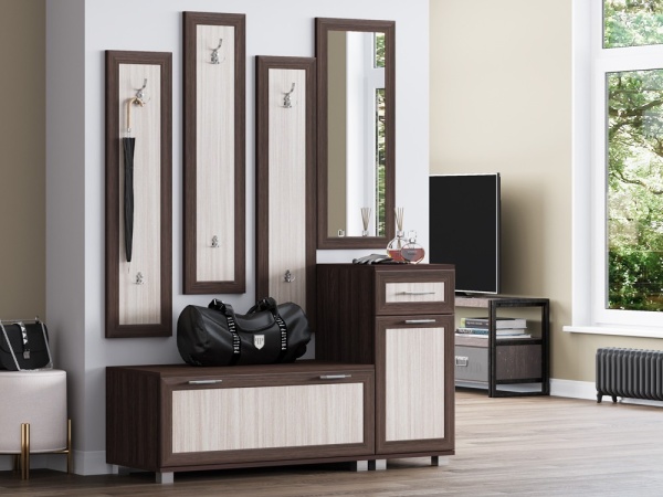 Прихожая Вавилон-3 Венге/Ясень Шимо Светлый (1,4х1,87х0,43)