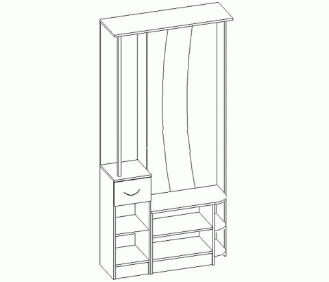 Прихожая Ксюша-3/Разные Цвета (1,12х2,0х0,38)