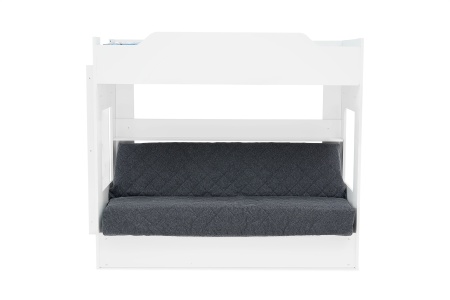 Двухъярусная кровать с диван-кроватью темно-серый / белый