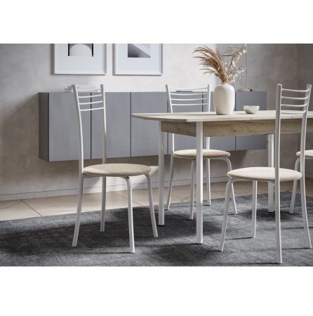 Комплект стульев Кассия (4 шт), белый велюр бежевый